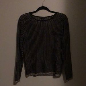 small, black and white striped top from ann taylor